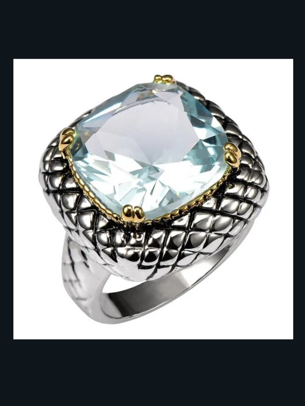 New Blue Aquamarine 925 Sterling Silver Ring